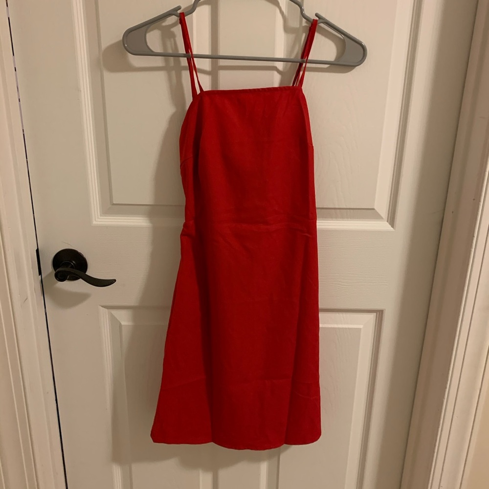 Red Tie Back Dress